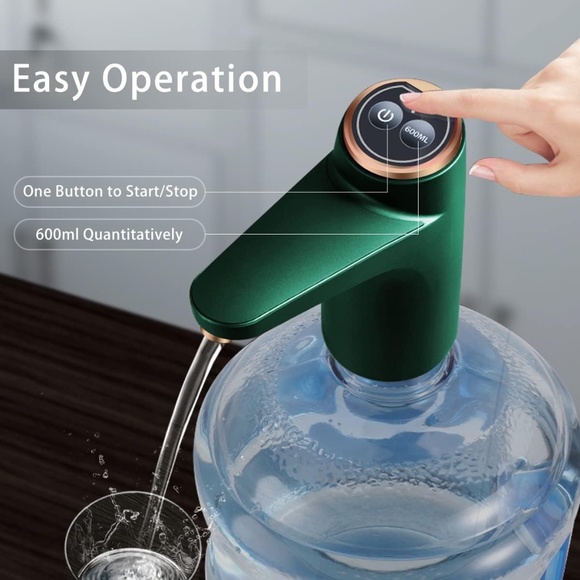 Water Jug Dispenser 2, 3, 4, or 5 gallon jug compatible, USB charge. Green colou - Picture 2 of 5